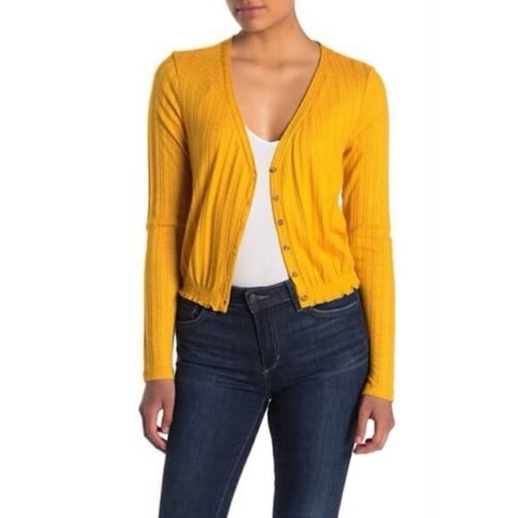 NWT Abound Pointelle Knit Crop Sweater  S - Picture 1 of 5